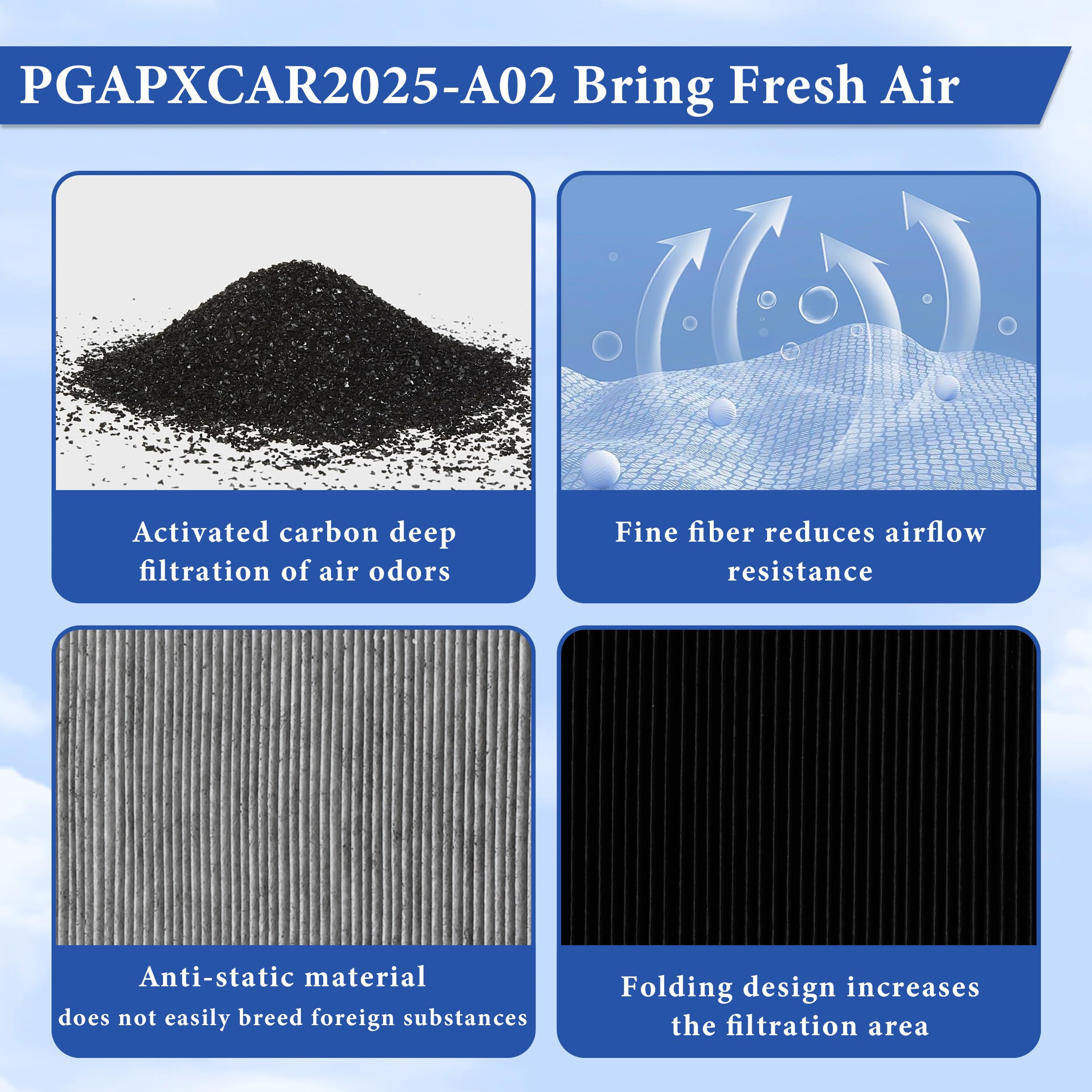 MERV-16 Air Filter for Bryant/Carrier Furnace (2-Pack) - 20x25x3 Replacement Filter Fits PGAPAXX2025, PGAPXCAR2025, AGAPXCAR2025 Models - Ideal for Home HVAC Systems and Allergy Relief
