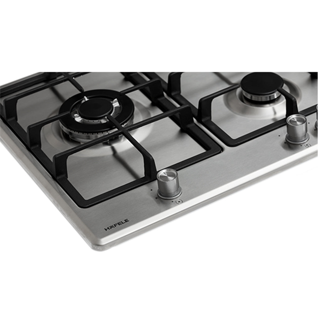 Hafele 90cm Gas Cooktop with High-Power Wok Burner - Professional Stainless Steel Stove for Asian Cooking, Stir-Frying, and Home Kitchen Use