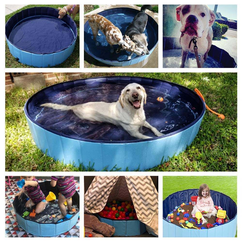 Jasonwell Foldable Dog Bath Pool - Collapsible Pet Pool for Dogs & Inflatable Kiddie Pool with Sprinkler | Splash Pad for Kids & Toddlers | Outdoor Water Play for Pets & Children in Backyard, Garden or Patio