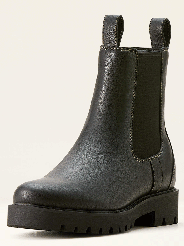 Ariat Wexford Lug Mid Waterproof Chelsea Boots for Women - Jet Black - Comfortable & Durable for Outdoor, Work & Casual Wear