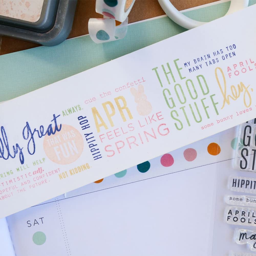 April Phrase Stamps for Card Making & DIY Scrapbooking - Spring-Themed Transparent Silicone Stamps for Paper Crafts, Arts & Handmade Projects - Perfect for Greeting Cards, Journals, and Spring Decorations