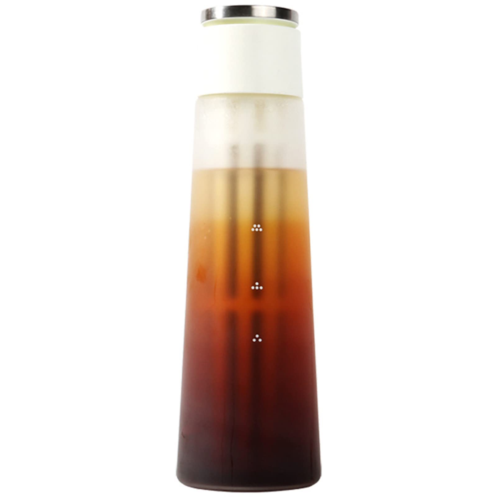 600ml Cold Brew Coffee Maker - Leak-Proof Iced Coffee & Tea Brewer with Flat Lay Design | Perfect for Homemade Cold Brew, Iced Tea & Office Use