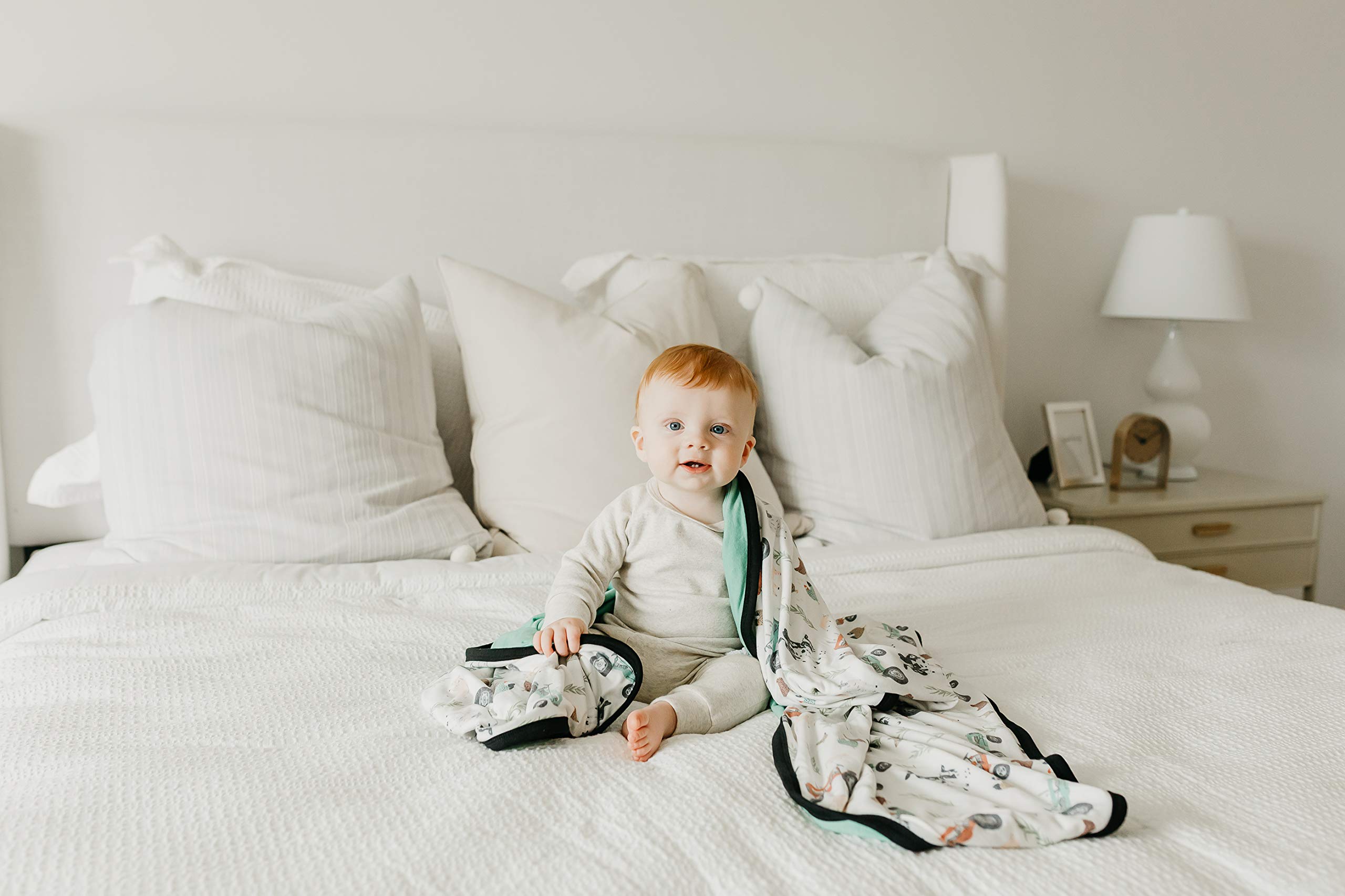 Jo Three-Layer Baby Quilt - Ultra Soft & Breathable Toddler Blanket for Boys & Girls | Premium 46x46 Polyester/Rayon Newborn Blanket | Perfect for Nursery, Stroller & Crib Comfort