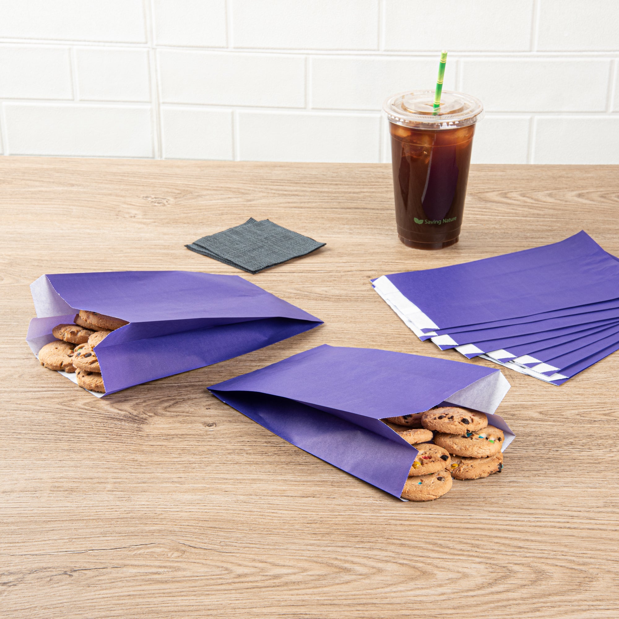 Purple French Fry & Snack Bags - 5
