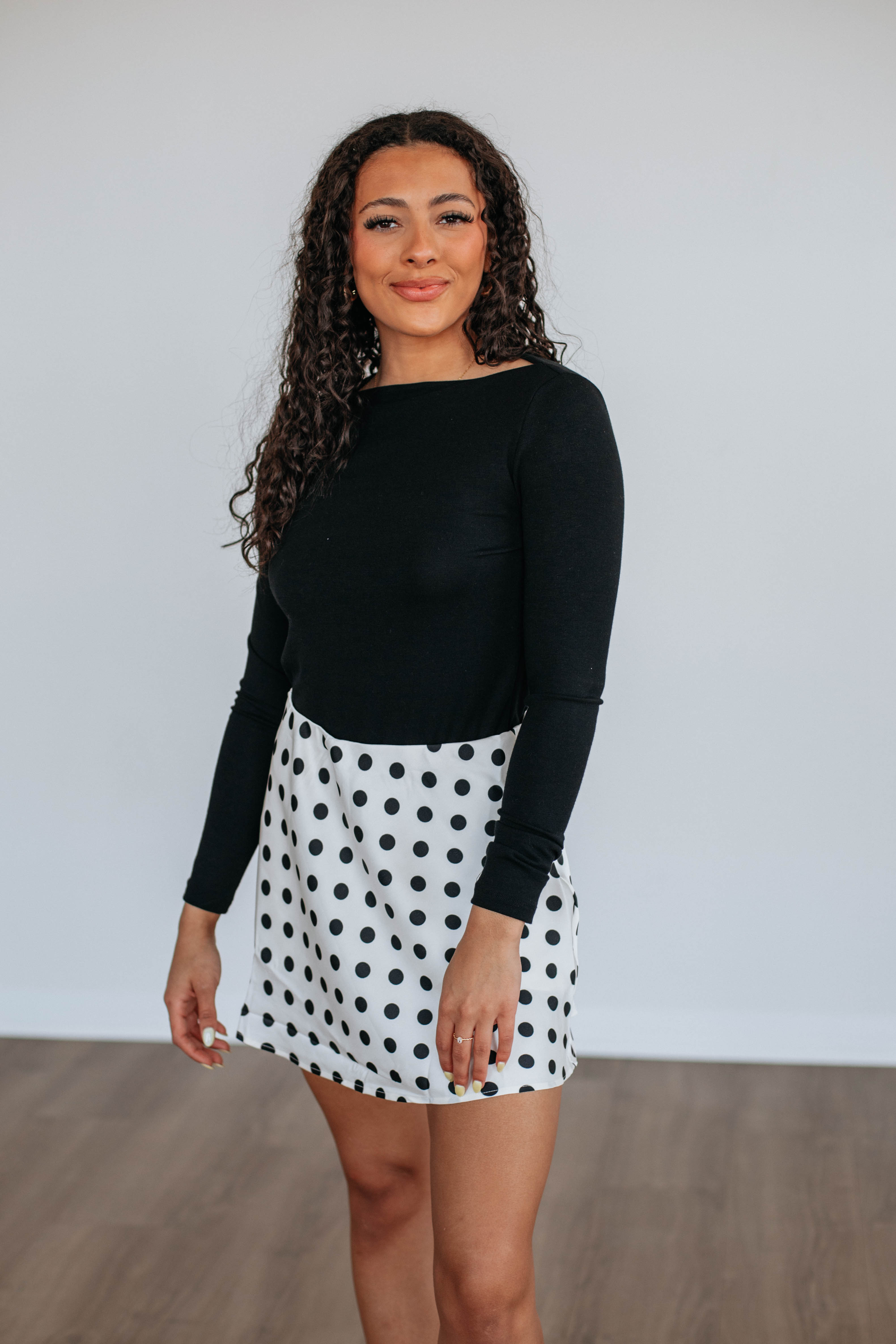 Beatriz Polka Dot Skirt for Women - Flowy A-Line Midi Skirt with Elastic Waistband | Perfect for Summer Outfits, Office Wear & Casual Dates