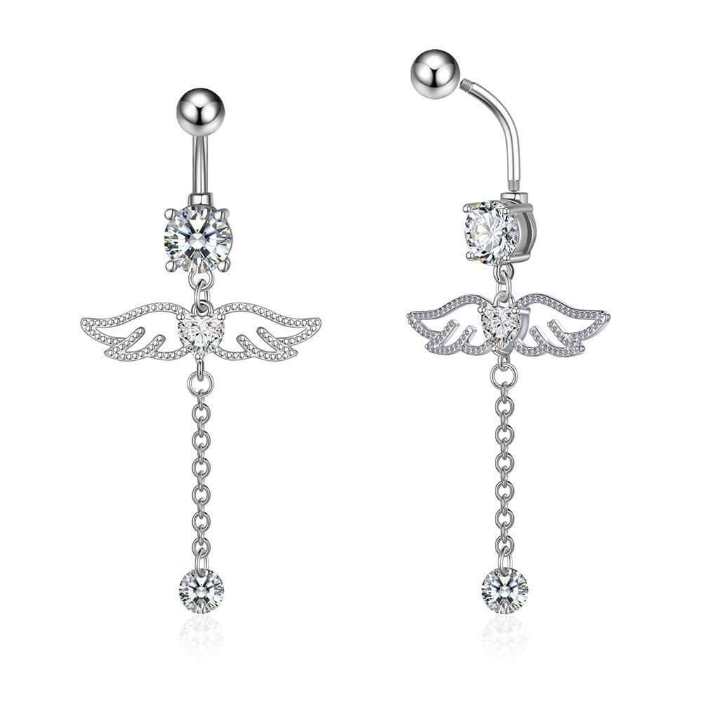Sparkling Tassel Belly Button Rings | WH2574 - Stylish Body Jewelry for Parties, Beach & Festival Outfits