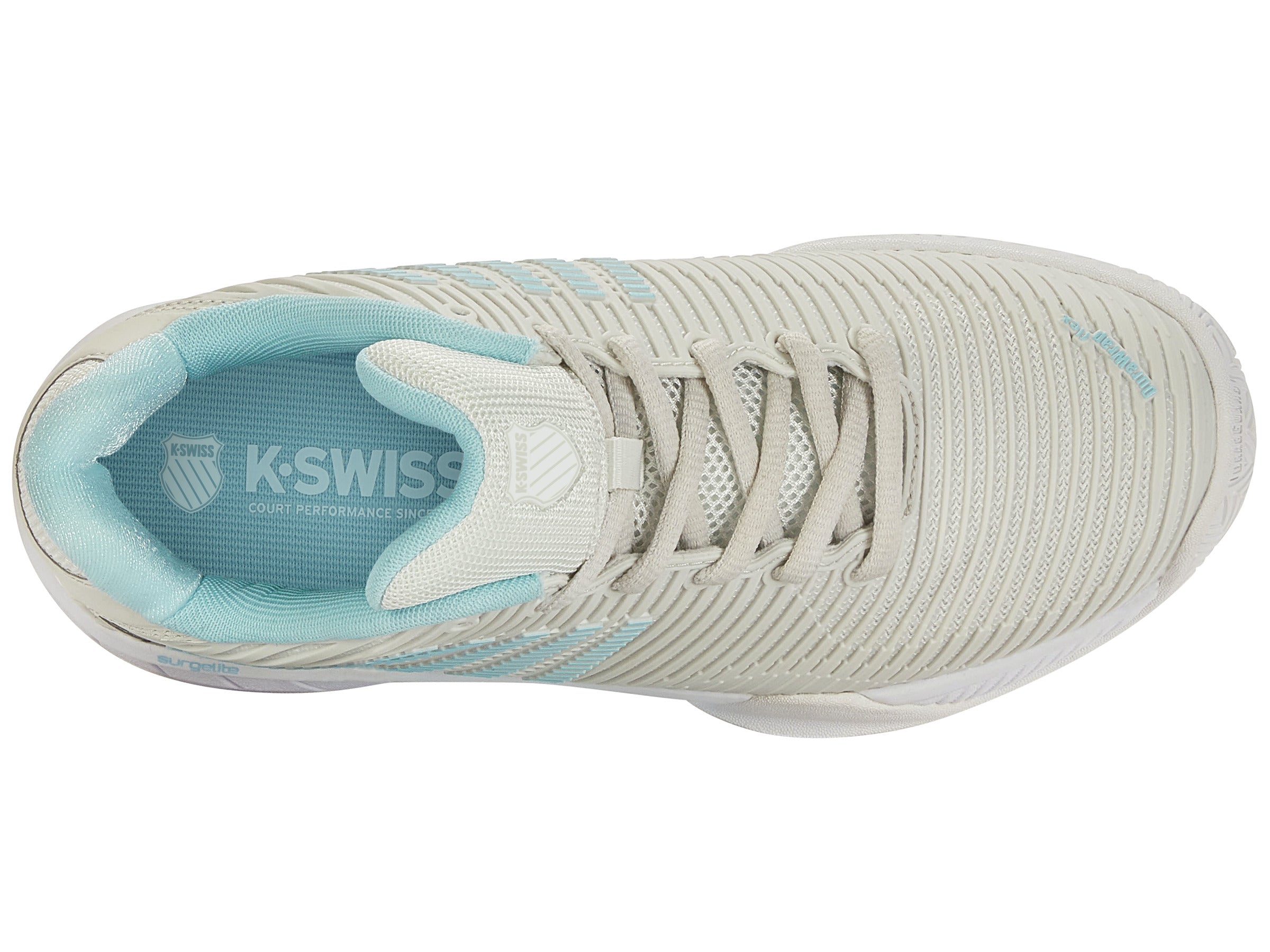 Hypercourt Express 2 Wide Tennis Shoes - Gray/White/Blue Glow - Lightweight Performance Court Sneakers for Men & Women | Perfect for Tennis, Pickleball, and Casual Wear