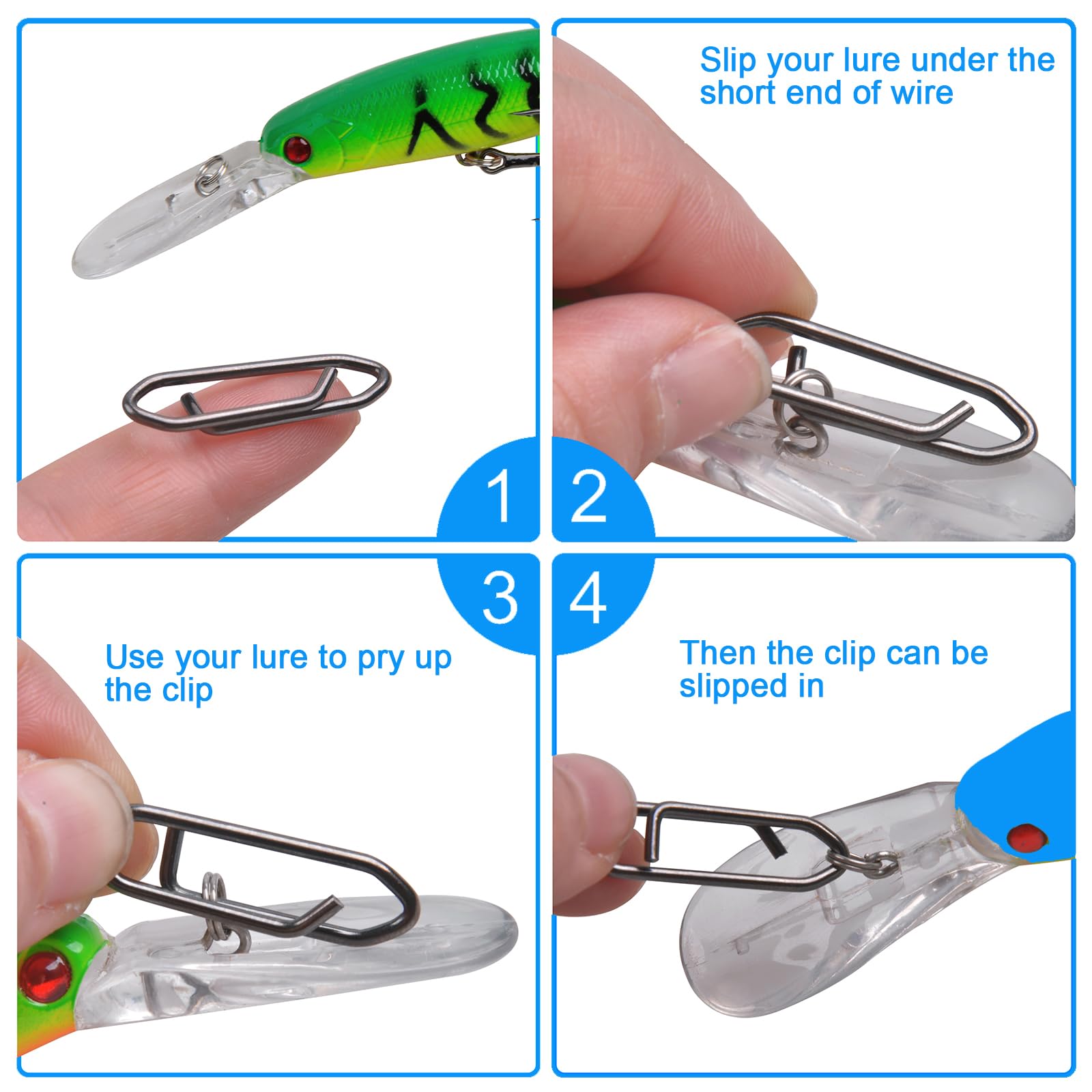 JSHANMEI 130pcs High Strength Fishing Snaps Kit - Stainless Steel Quick Change Lure Clips & Speed Connectors for Freshwater & Saltwater Fishing | Perfect for Bass, Trout & Saltwater Game Fish