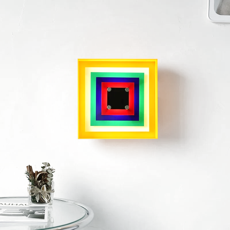 Bauhaus Style Square Wall Lamp - Modern Minimalist LED Light Fixture for Living Room, Bedroom, and Office Decor