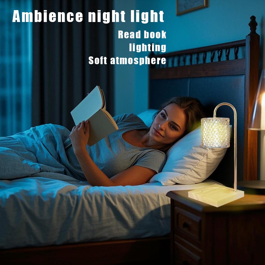 Electric Candle Warmer Lamp with Timer & Dimmer - Adjustable Height Wax Melt Warmer for Scented Jar Candles, Includes 2 Bulbs - Perfect for Home, Office & Aromatherapy Relaxation