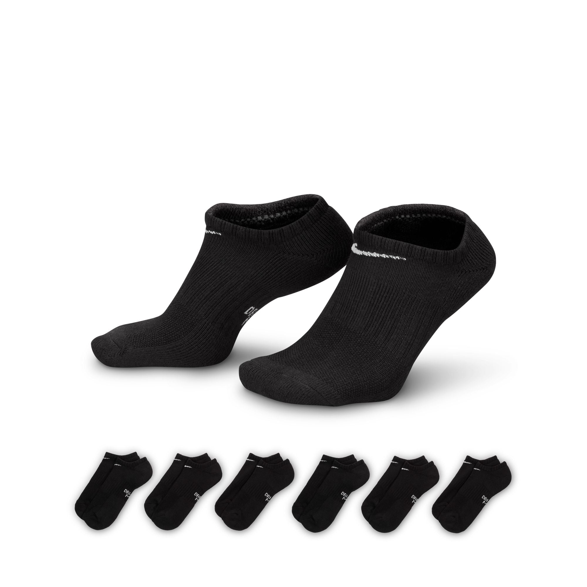 Nike Youth No Show Socks 6 Pack - Breathable Cushioned Athletic Socks for Boys and Girls - Perfect for Running, School, Sports & Everyday Comfort