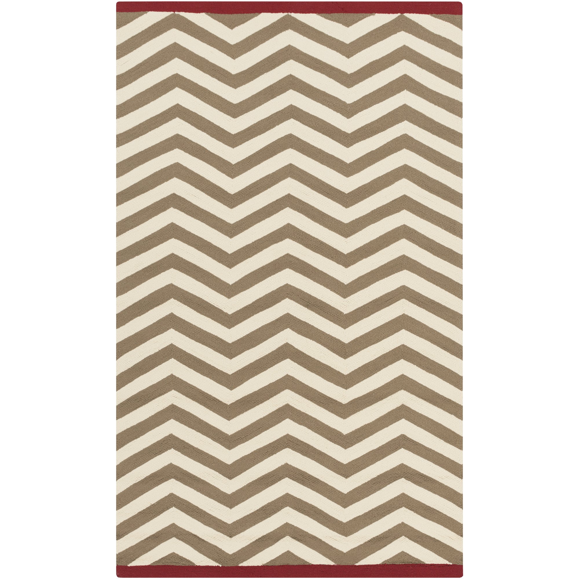 Premium Surya Rain Area Rug 8' x 10' - Soft Beige Olive Burgundy Modern Design - Perfect for Living Room Bedroom Home Decor