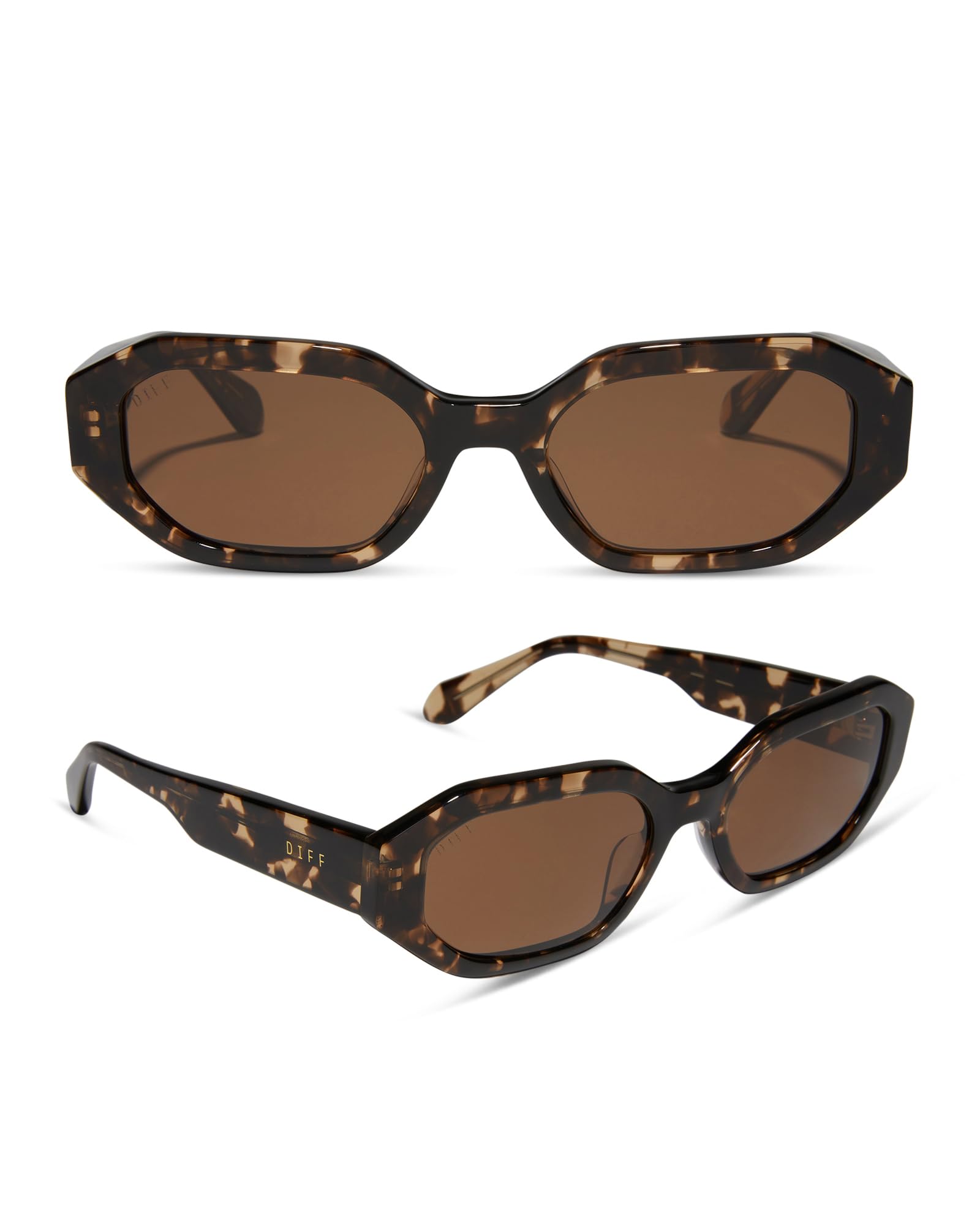 DIFF Allegra Designer Angular Sunglasses for Women - UV400 Protection Polarized Fashion Sunglasses - Perfect for Driving, Beach & Outdoor Activities