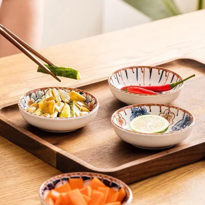 TuYines 6-Piece Porcelain Tapas Dishes Set - 10cm Small Ceramic Bowls for Snacks, Sauces, Sushi & Soy Dipping | Perfect for Entertaining, Appetizer Serving & Home Dining Decor