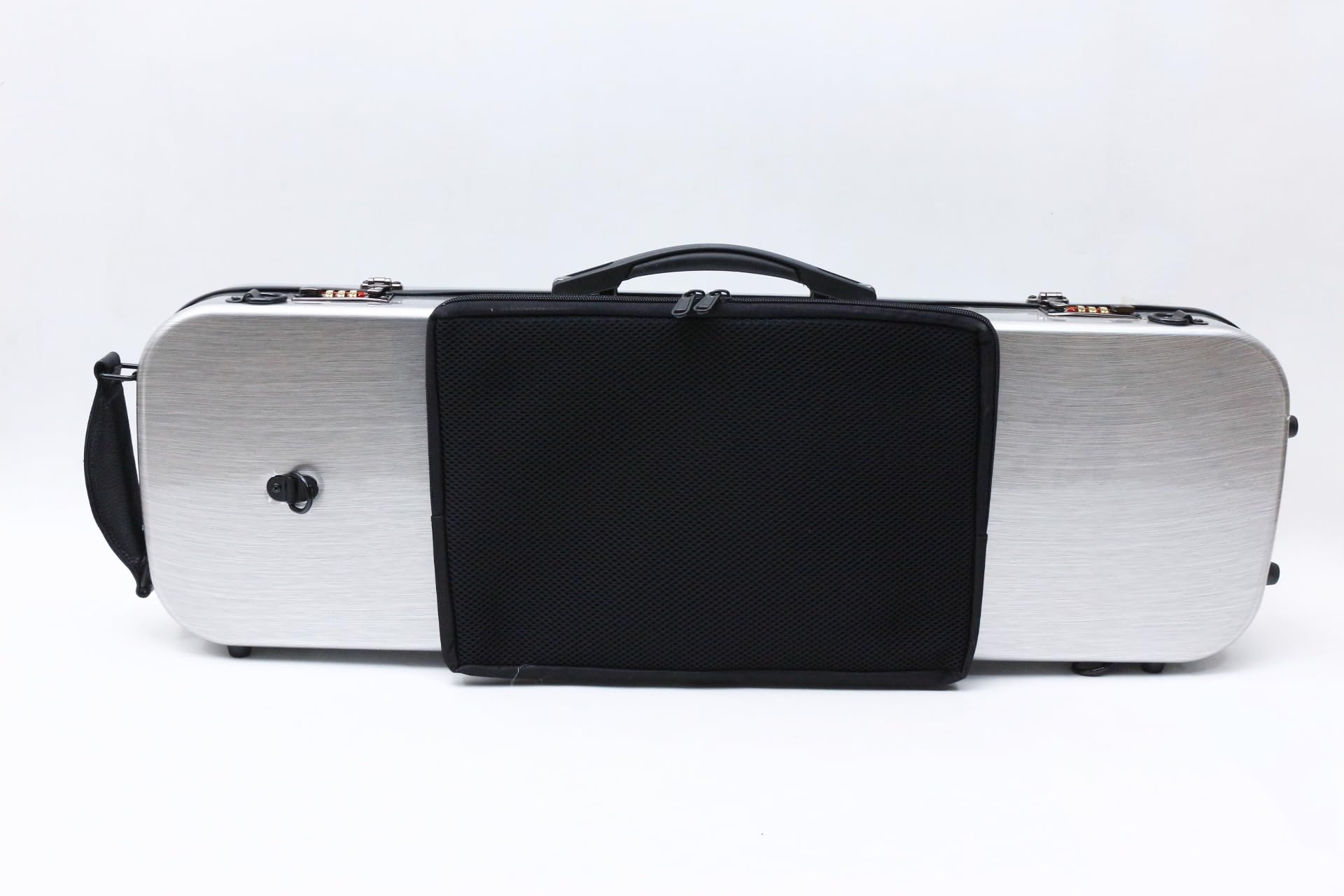 Premium 4/4 Full Size Carbon Fiber Violin Case with Soft Padding, Adjustable Back Straps & Music Sheet Bag - Secure Code Lock (Silver) | Perfect for Professional Musicians, Travel & School Performances