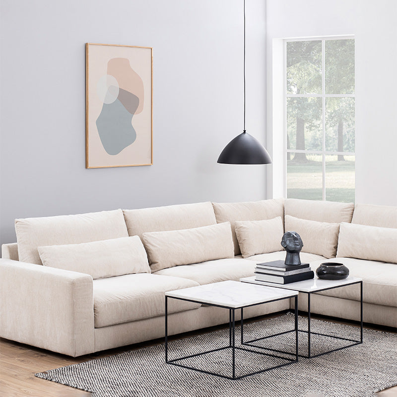 LUCIO White Marble Coffee Table 60cm - Modern Round Living Room Center Table for Small Spaces & Apartments