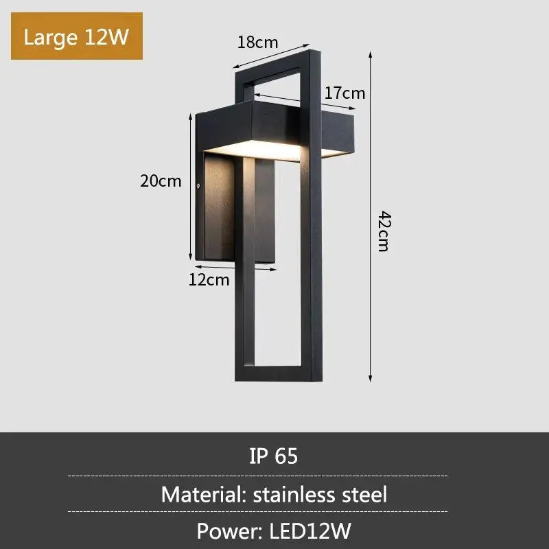 Modern Geometric Outdoor Wall Light Fixture - Waterproof LED Sconce for Patio, Garden, Porch & Backyard Lighting | Perfect for Exterior Home Decor & Landscape Illumination