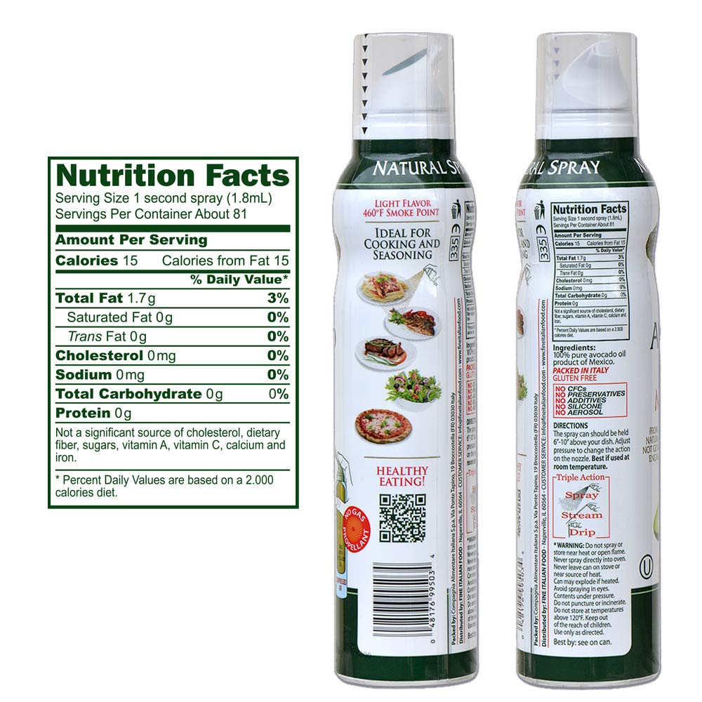 Mantova 100% Pure Avocado Oil Cooking Spray - Healthy Keto, Baking & Grilling Oil - Non-Stick Spray for Cooking, Seasoning & Meal Prep - Zero Waste Oil Dispenser Bottle (5 oz) - Perfect for Air Fryer, Salad Dressings & Homemade Snacks