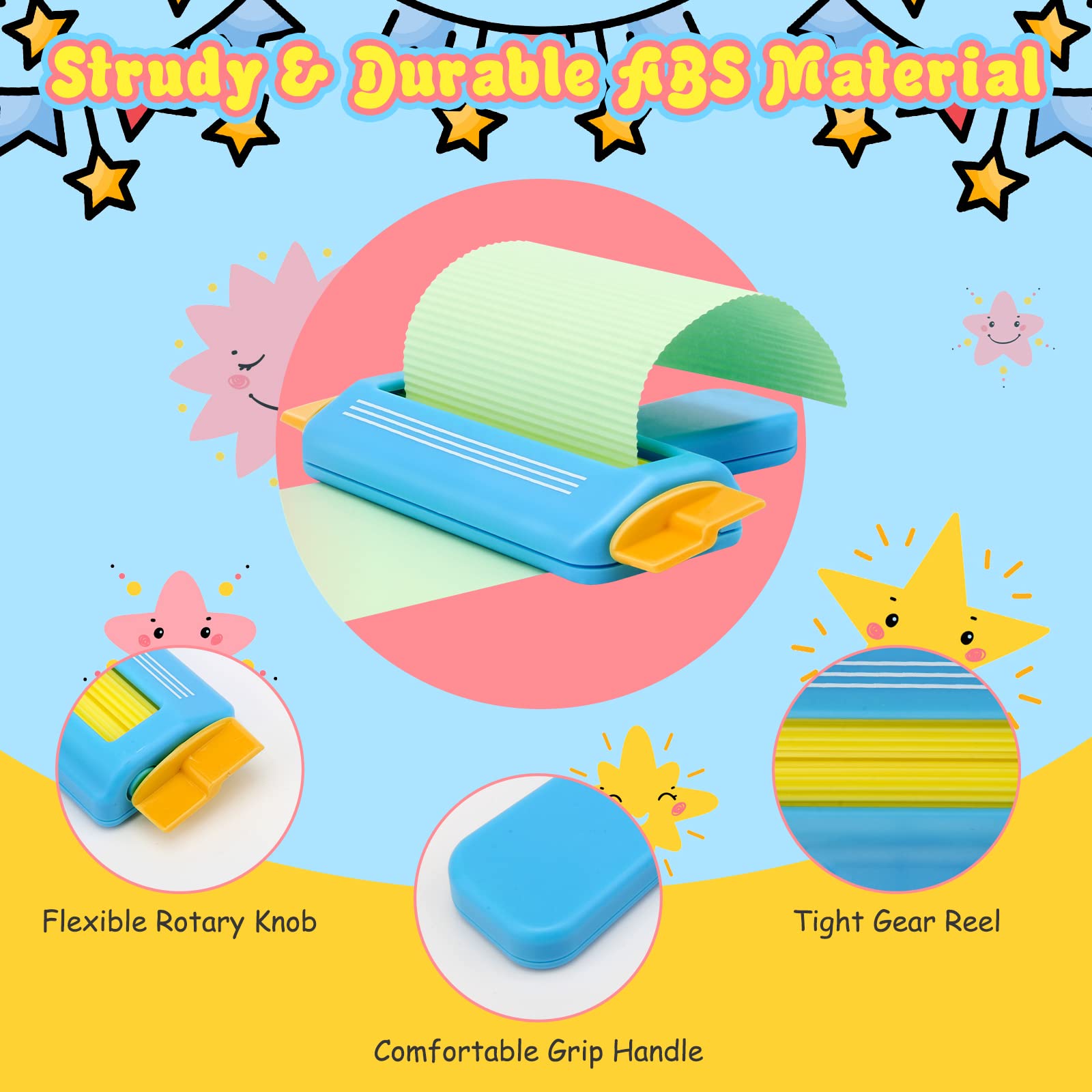 Wave Crimper Tool for Paper Crafting - DIY Scrapbooking & Card Making - Decorative Edge Design for Handmade Cards, Invitations & Art Projects (Blue)