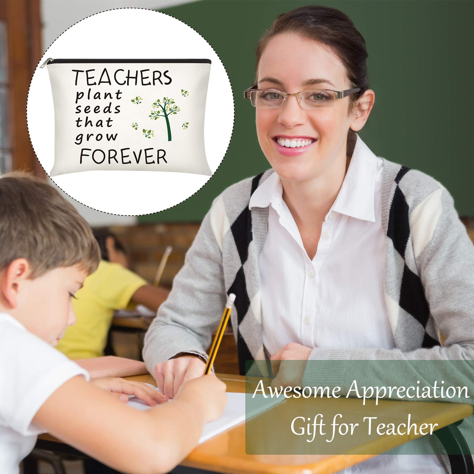 Frienda 2 Pcs Teacher Appreciation Makeup Bags - Graduation Birthday Gifts for Women