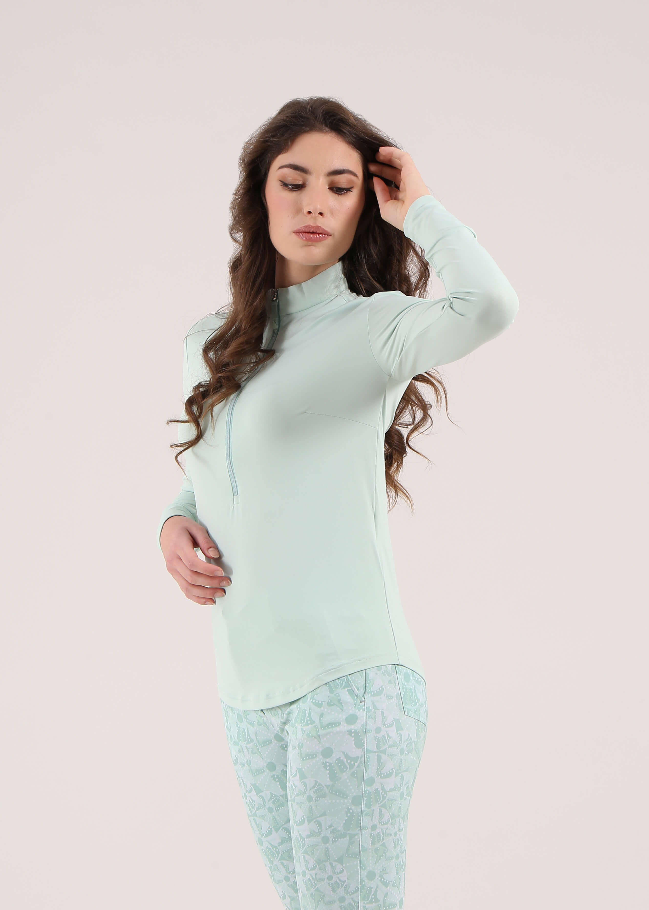 TEPORE SUNBLOCK® Lightweight Jersey Turtleneck Top - UPF 50+ UV Protection, Breathable & Stretchable for Outdoor Activities, Hiking, Running, and Beach Wear (Final Sale)