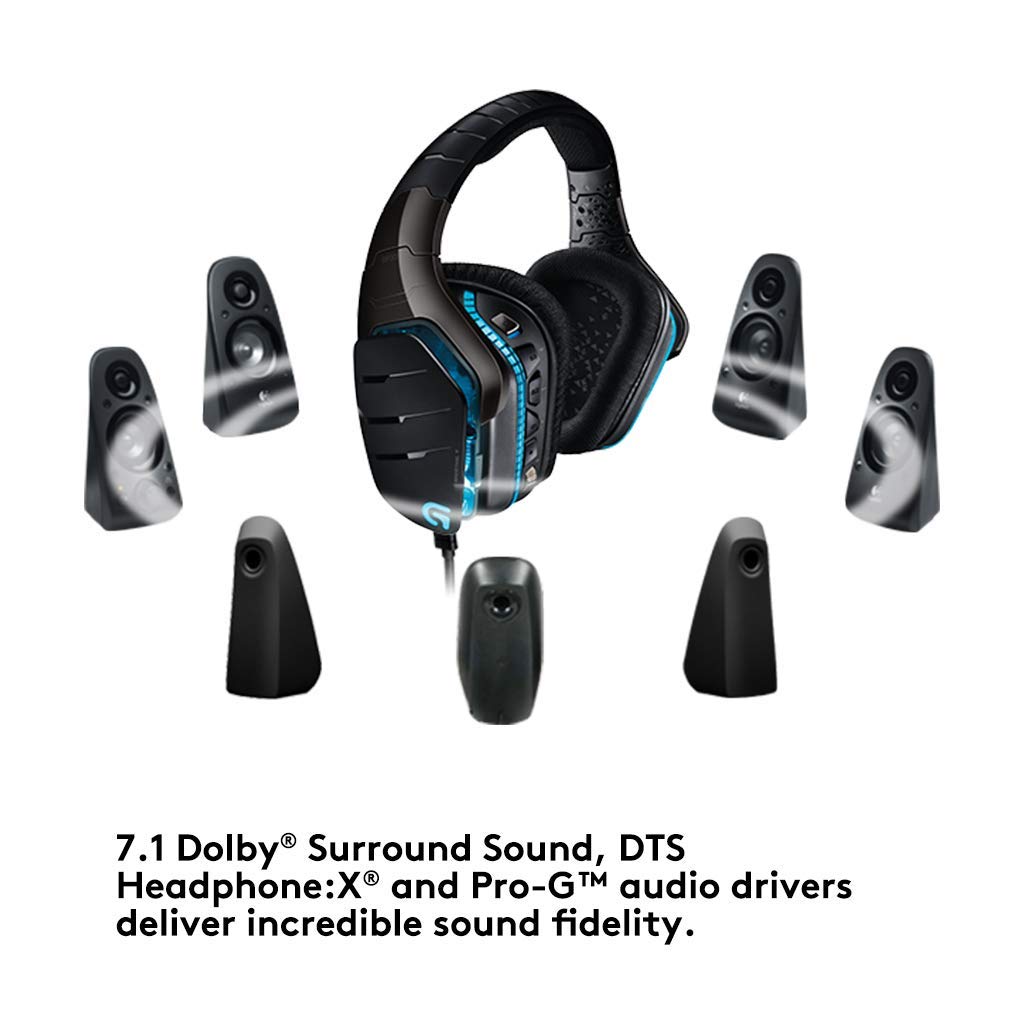 Logitech G933 Artemis Spectrum RGB 7.1 Surround Sound Wireless Gaming Headset - Certified Refurbished - Perfect for PC, PS4, Xbox & Esports Tournaments