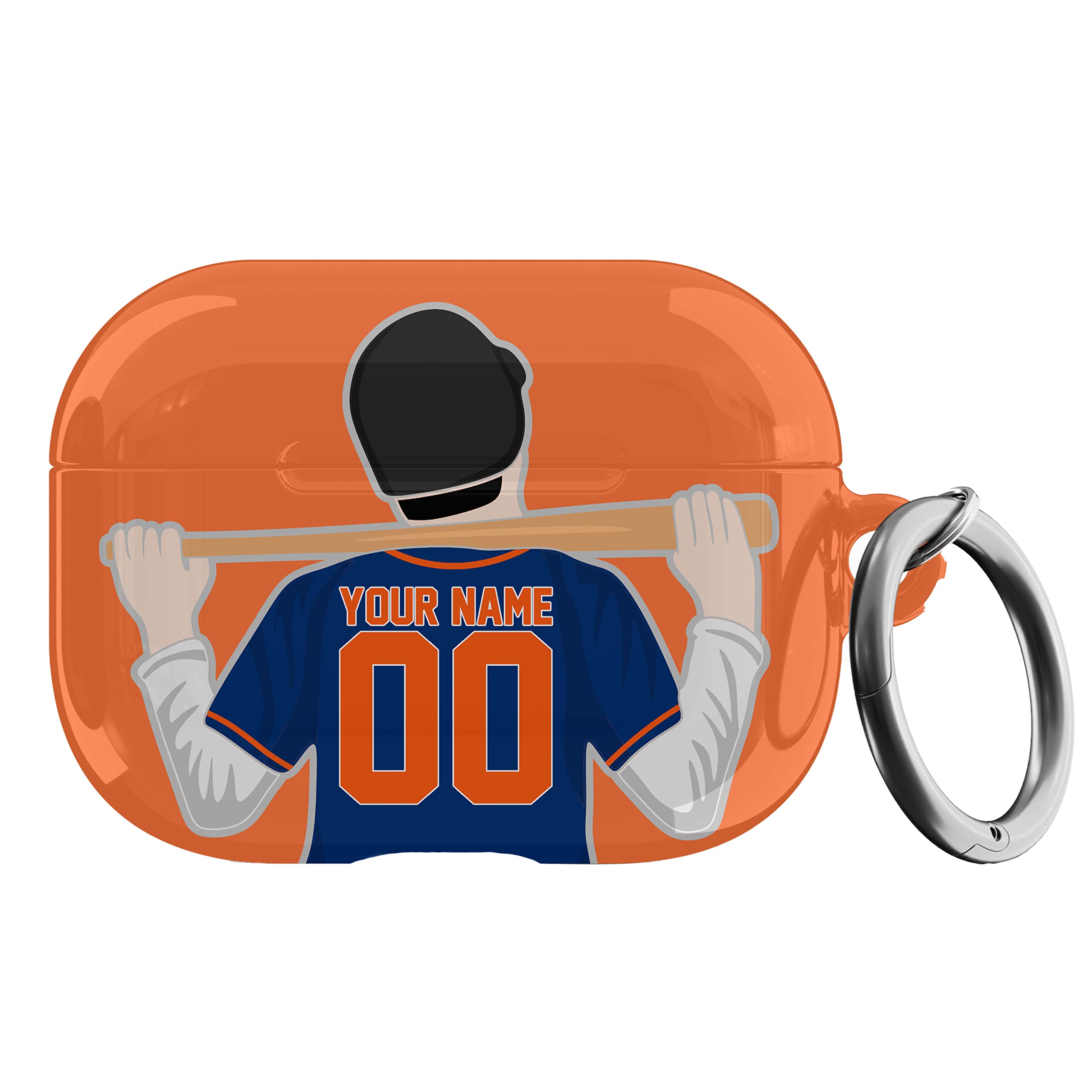 Custom Personalized Baseball Jersey Case for Apple AirPods - Engraved Name & Number Design - Compatible with AirPods 1/2/3 & Pro - Perfect Gift for Baseball Fans - Great for Games, Travel & Everyday Use