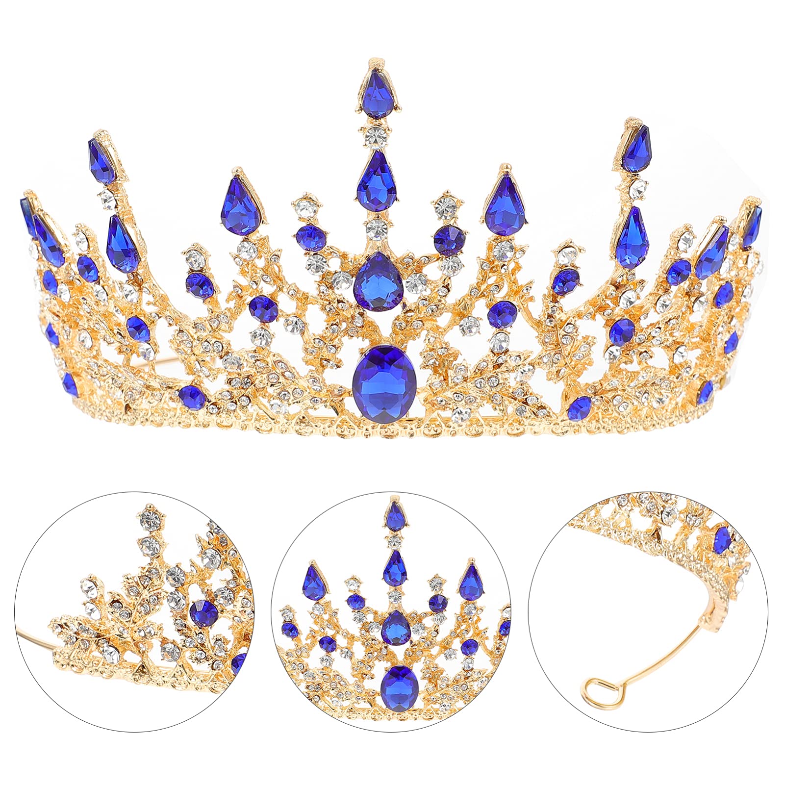 Elegant Rhinestone Bridal Tiara Crown for Weddings - Baroque Style Alloy Hairpiece with Veil for Brides, Prom, Miss Pageants & Birthday Celebrations - Perfect for Wedding Photos, Ceremonies & Special Occasions