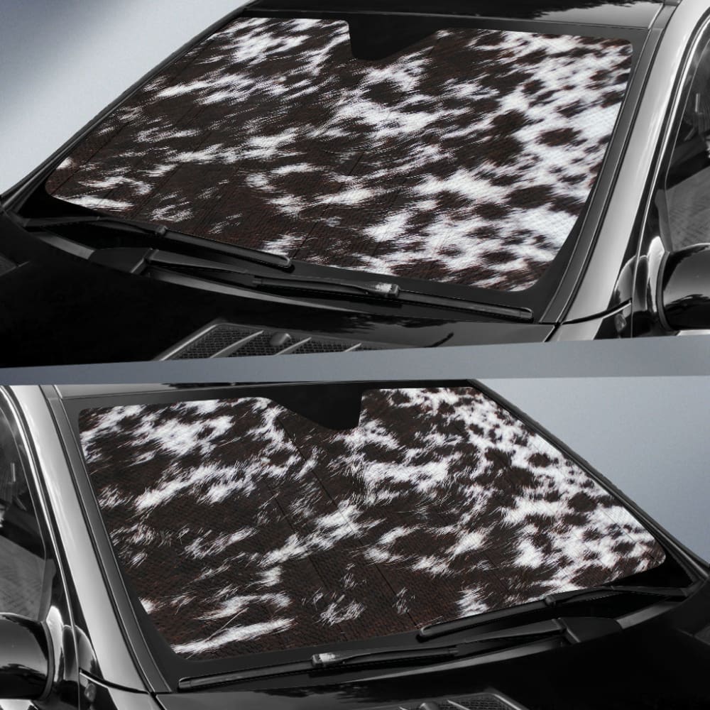 Custom Brown Cowhide Print Car Sun Shades - Best Auto Sunshade Gift for Cars, SUVs & Trucks - Perfect for Road Trips & Summer Parking