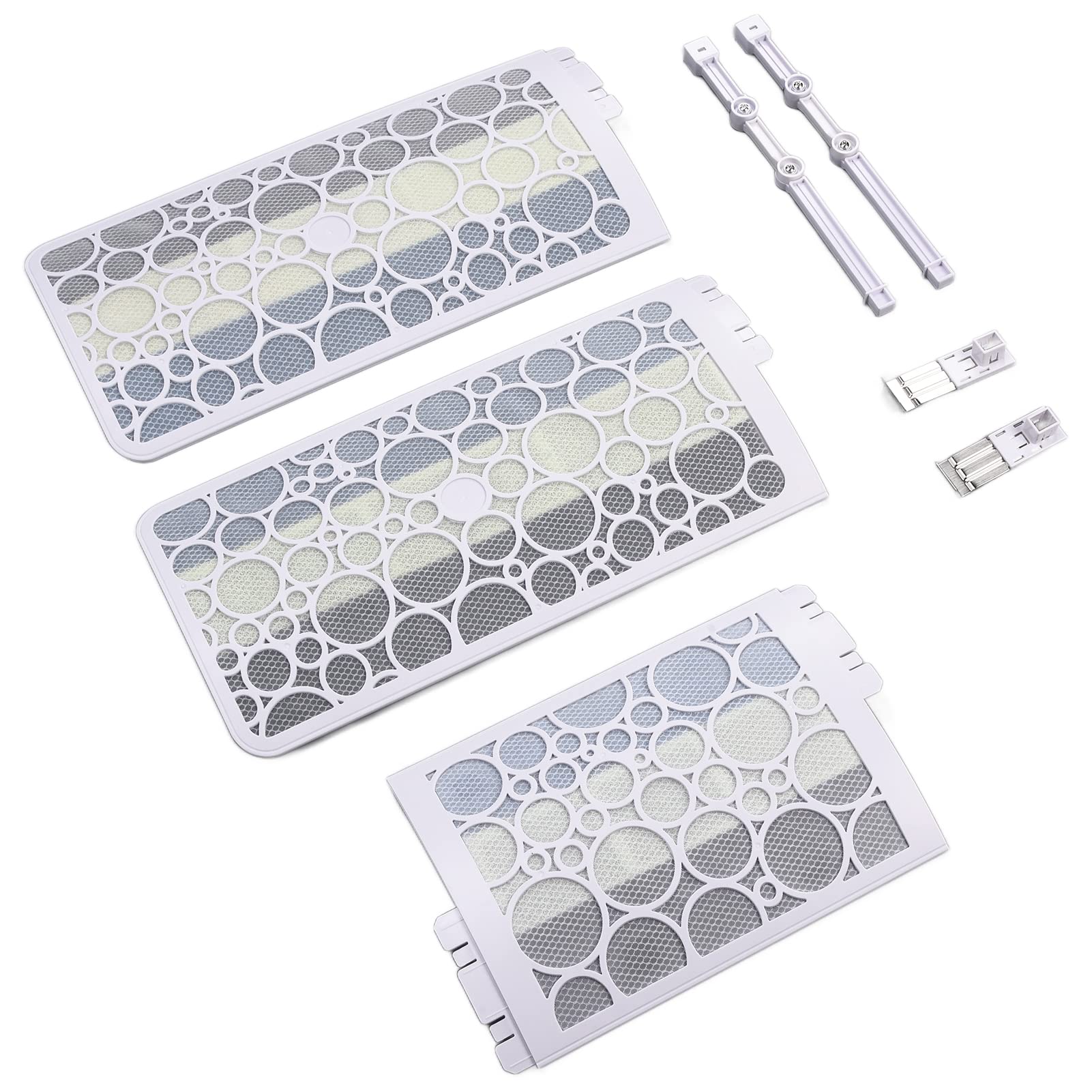 Pokerty9 Air Conditioner Wind Deflector - 300° Adjustable with 313,000 Holes & Filter Cotton - Universal AC Vent Cover for Bedroom, Home & Office - Perfect for Cooling, Airflow Direction & Dust Protection
