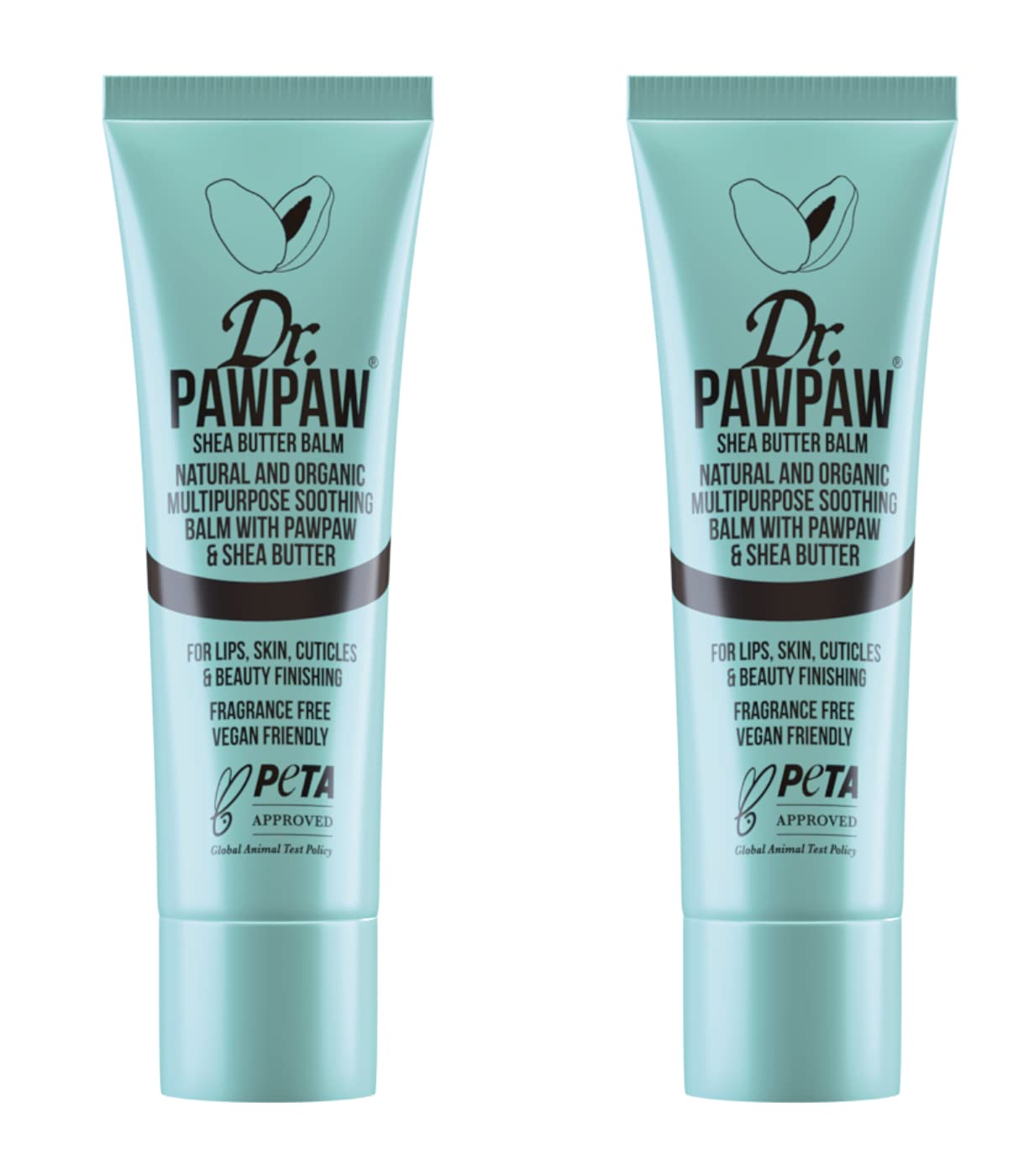 Dr. PawPaw Shea Butter Multipurpose Balm Set - Hydrating Lip Moisturizer & Nourishing Balm for Lips, Skin, Hair - Vegan, All-Natural Skincare - 2-Piece Gift Set for Dry Skin Care & Daily Hydration