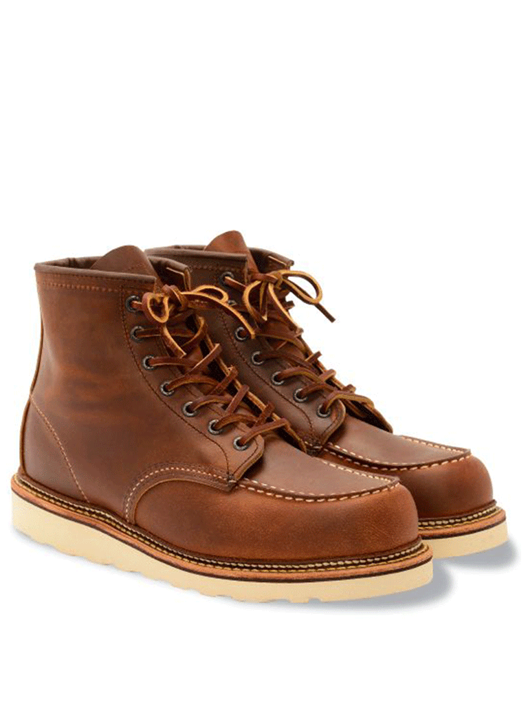 Red Wing 1907 Men's Moc Toe Copper Rough & Tough Leather Boots - Durable Work Boots for Construction, Hiking & Outdoor Activities
