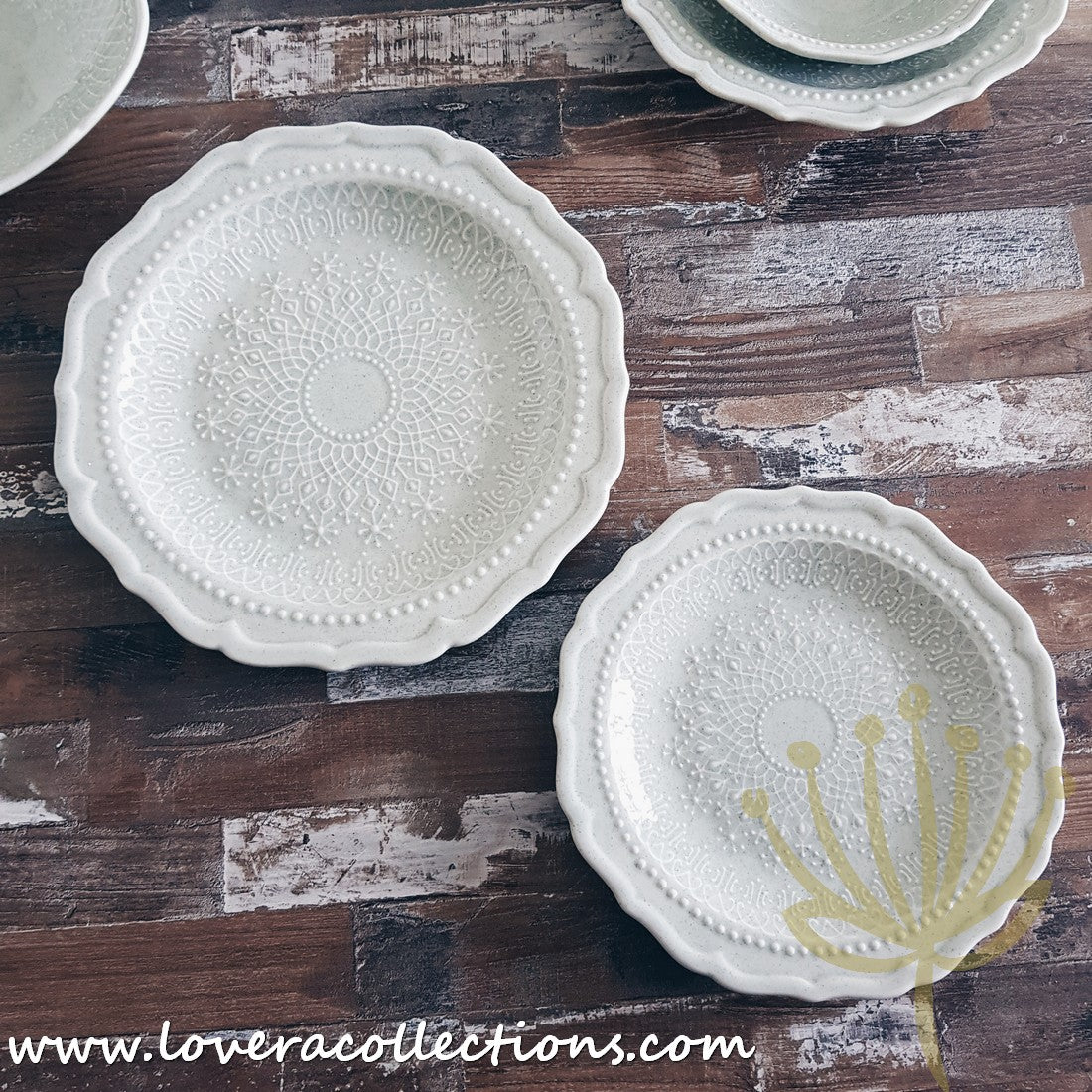 French Lace Dinnerware Set - Elegant Porcelain Plates & Bowls for Formal Dining, Wedding Reception & Holiday Table Setting (50% Off Limited Time Sale)