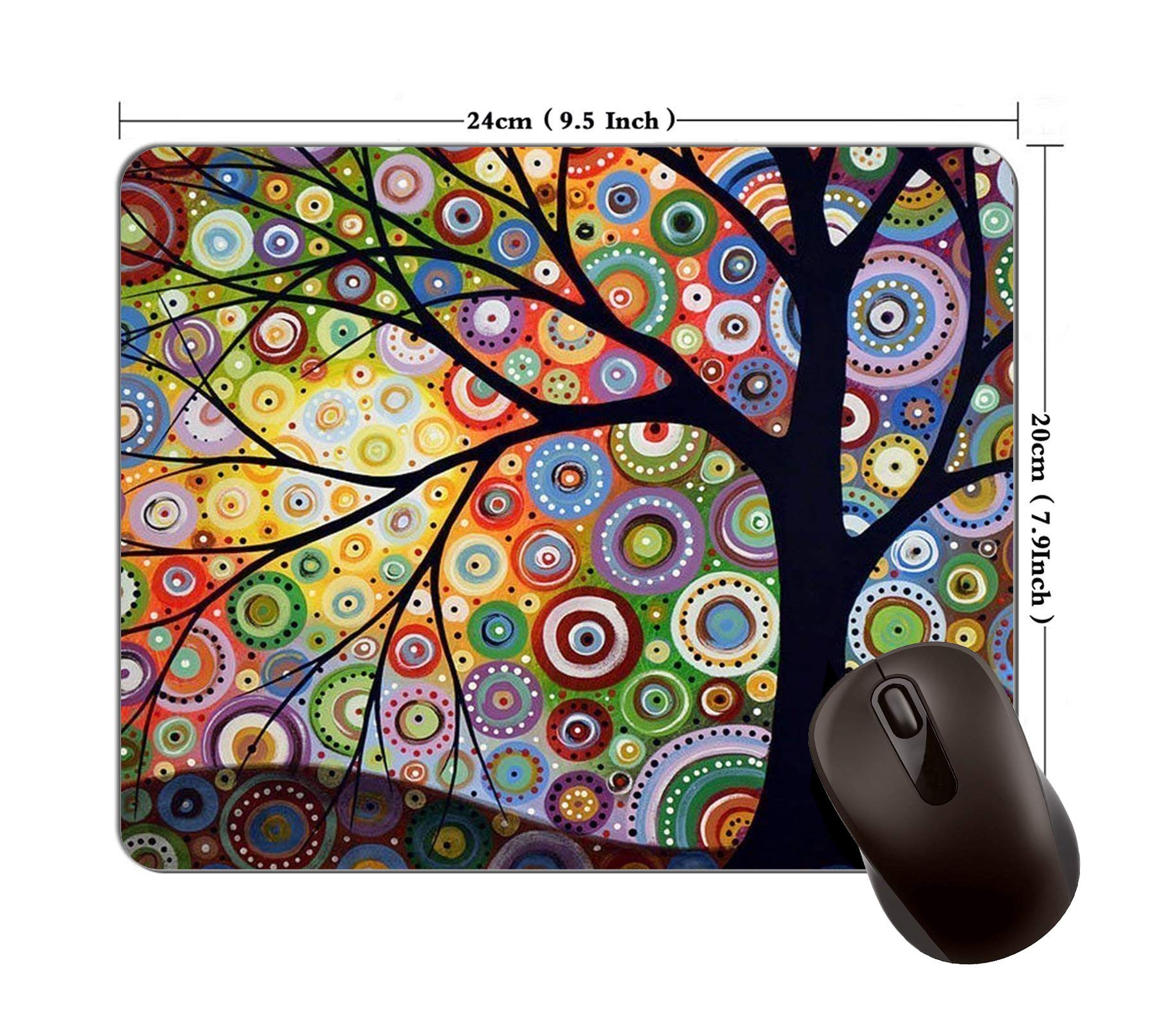 Premium Watercolor Tree Design Mouse Pad - Non-Slip Gaming & Office Computer Mouse Mat for PC/Laptop - Perfect for Work, Gaming & Home Office Use