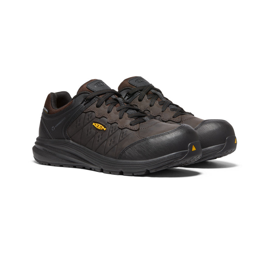 Men's Vista Energy+ Waterproof Work Boots with Carbon Toe - Coffee Bean/Black | Slip Resistant Safety Shoes for Construction, Hiking & Outdoor Work