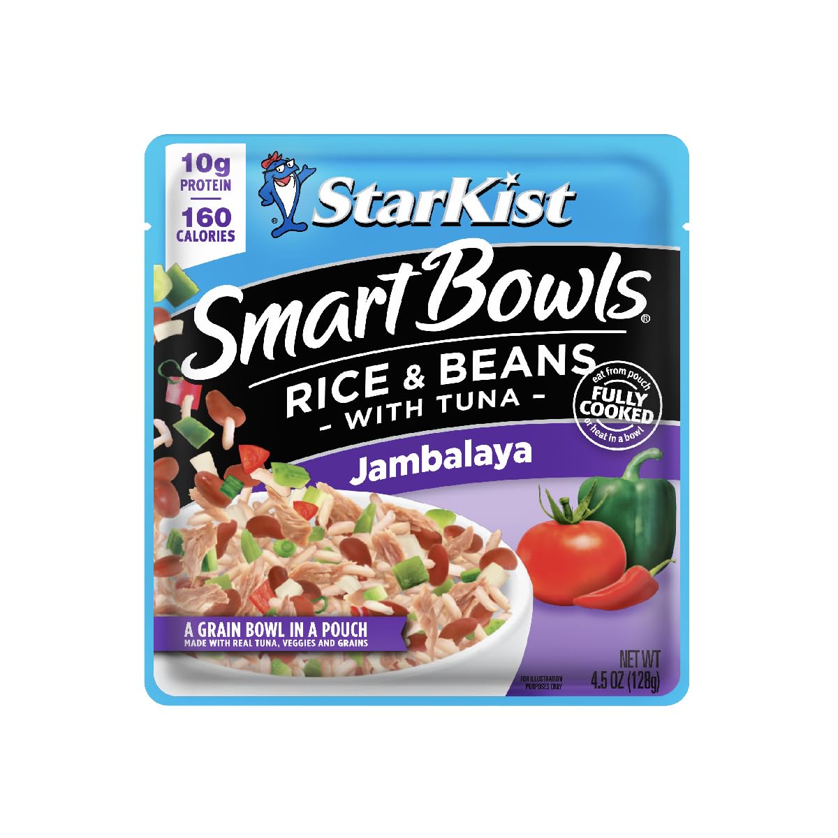 StarKist Smart Bowls Tuna with Rice and Beans in Jambalaya Flavor - 4.5 oz Pouch (Pack of 12) | High Protein Ready-to-Eat Meal for Camping, Office Lunch & Emergency Food Supply