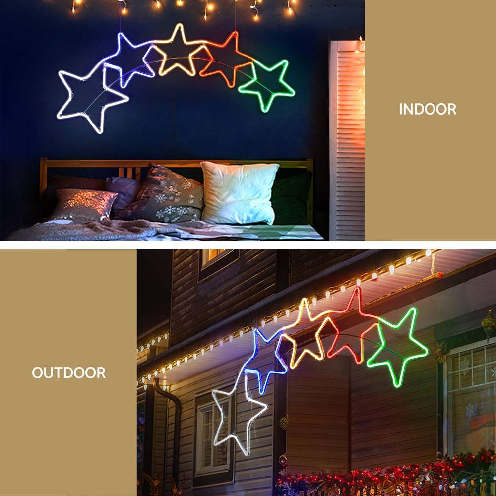 1.25M Christmas Lights Motif 560 LED Rope Light - Waterproof Outdoor Holiday Decorations for Christmas Tree, Yard, Patio, and Party Decor