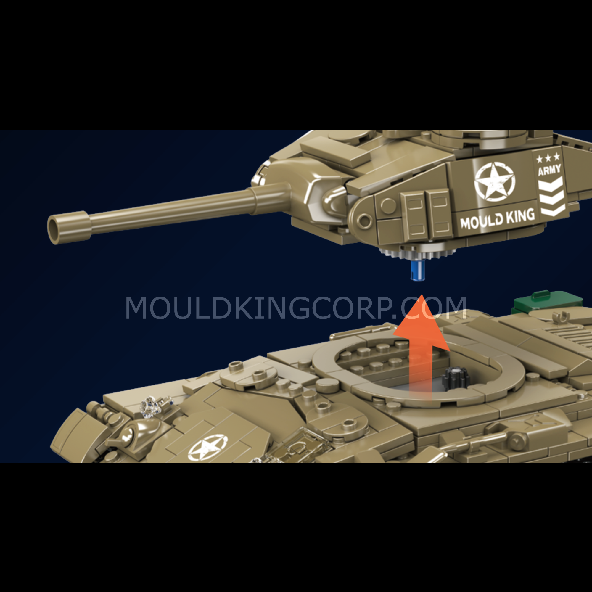 Mould King 20043 M24 Chaffee Tank Building Blocks Set - 932 Pieces Military Model Kit for Adults & Teens - Perfect for Collectors, Display & WWII Historical Enthusiasts