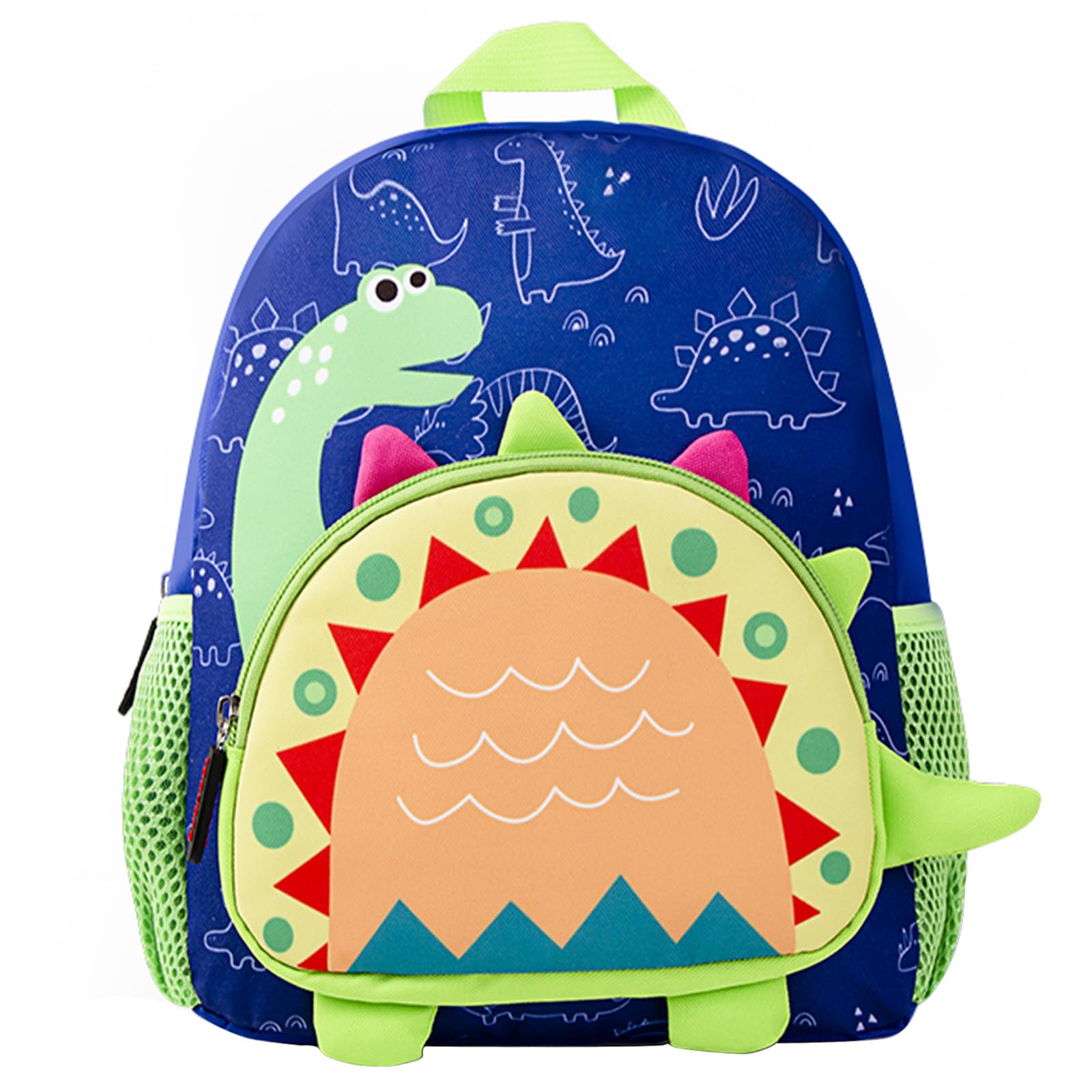 MyGreen Toddler Backpack for Boys 2-4 Years - Dinosaur Themed Mini School Backpack for Preschool, Kindergarten & Travel - Lightweight Baby Daycare Bag (Blue) - Perfect for School Supplies, Day Trips & Outdoor Adventures