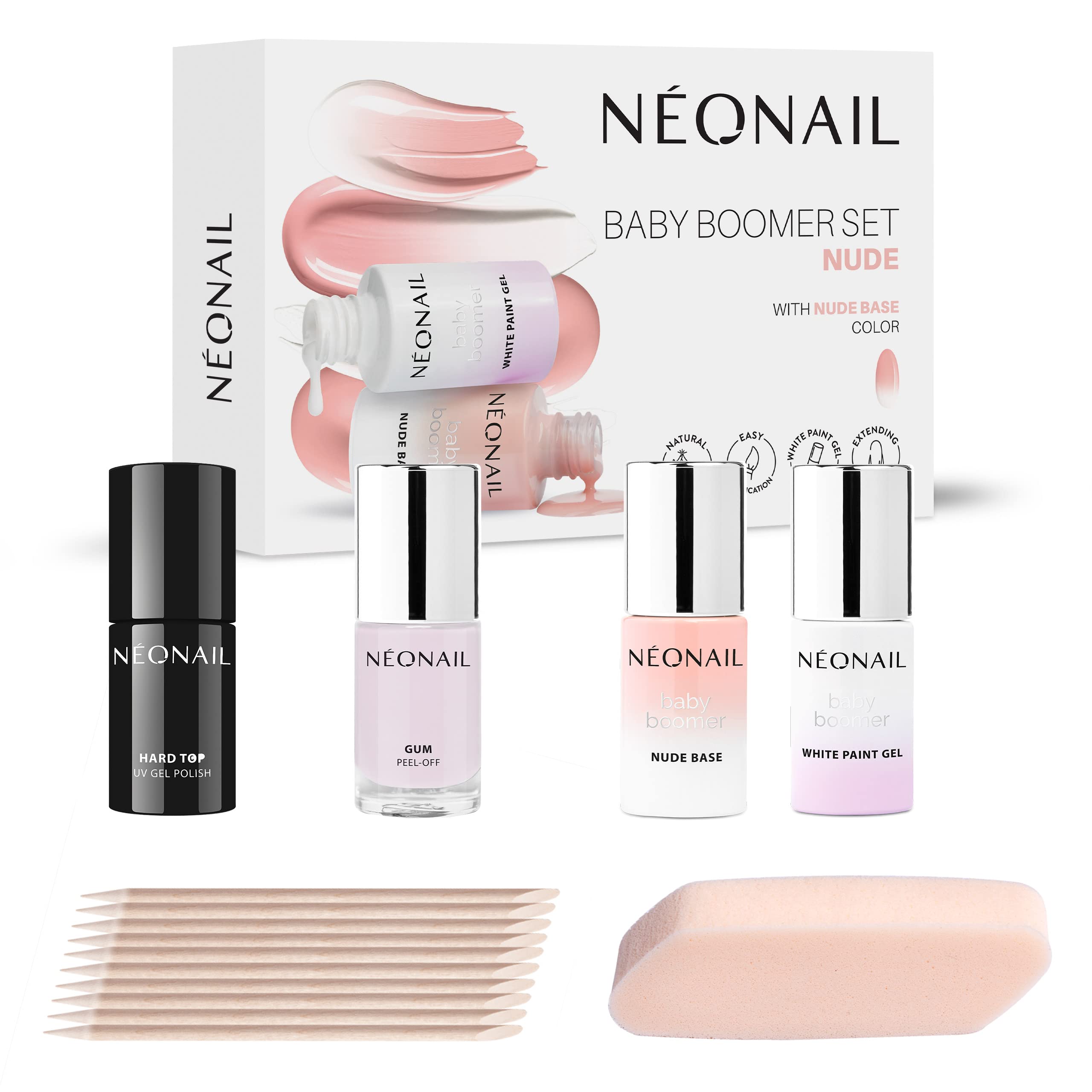 NEONAIL Baby Boomer Nude UV Gel Polish Set - Shellac Manicure Kit with Base & Top Coat for UV/LED Nails | Perfect for Salon Professionals & DIY Home Nail Art