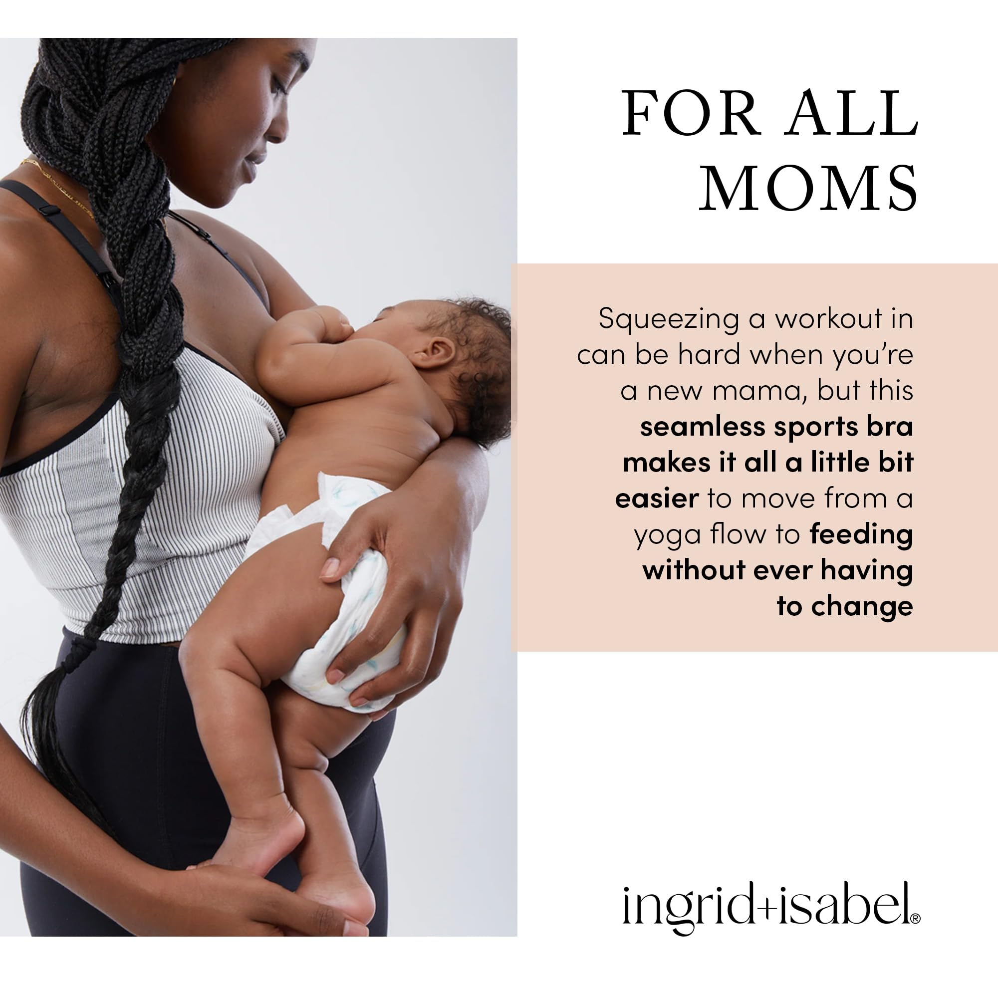 Ingrid & Isabel - Seamless Maternity & Nursing Sports Bra for Pregnancy, Postpartum & Breastfeeding - Comfortable Workout & Lounge Wear for Active Moms
