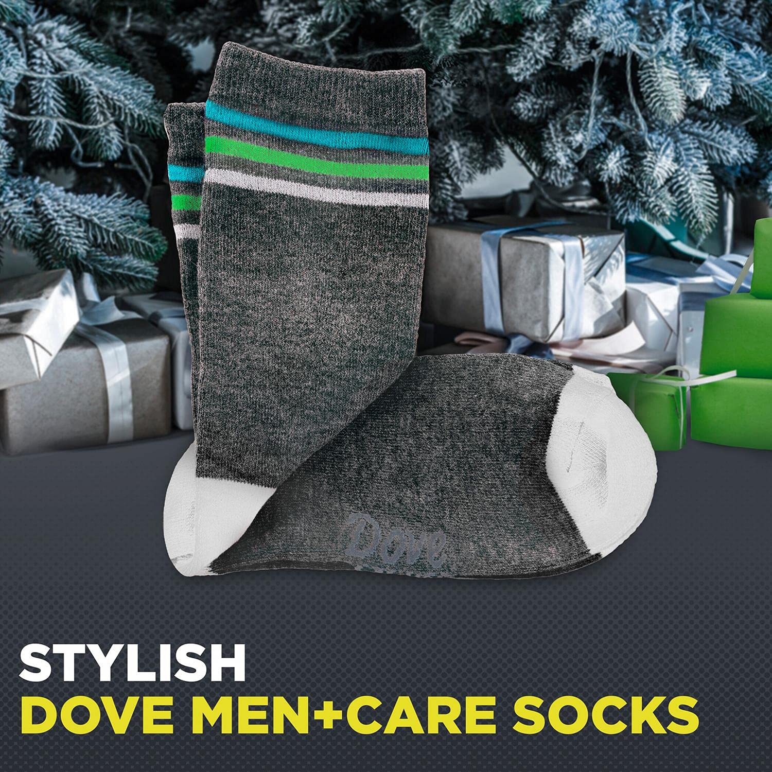 Dove Men+Care Active+Fresh Face & Body Wash 250ml with Socks Gift Set for Men - Perfect for Stocking Stuffers, Secret Santa, or Year-Round Gifting - Ideal for Gym, Travel & Daily Skincare Routine