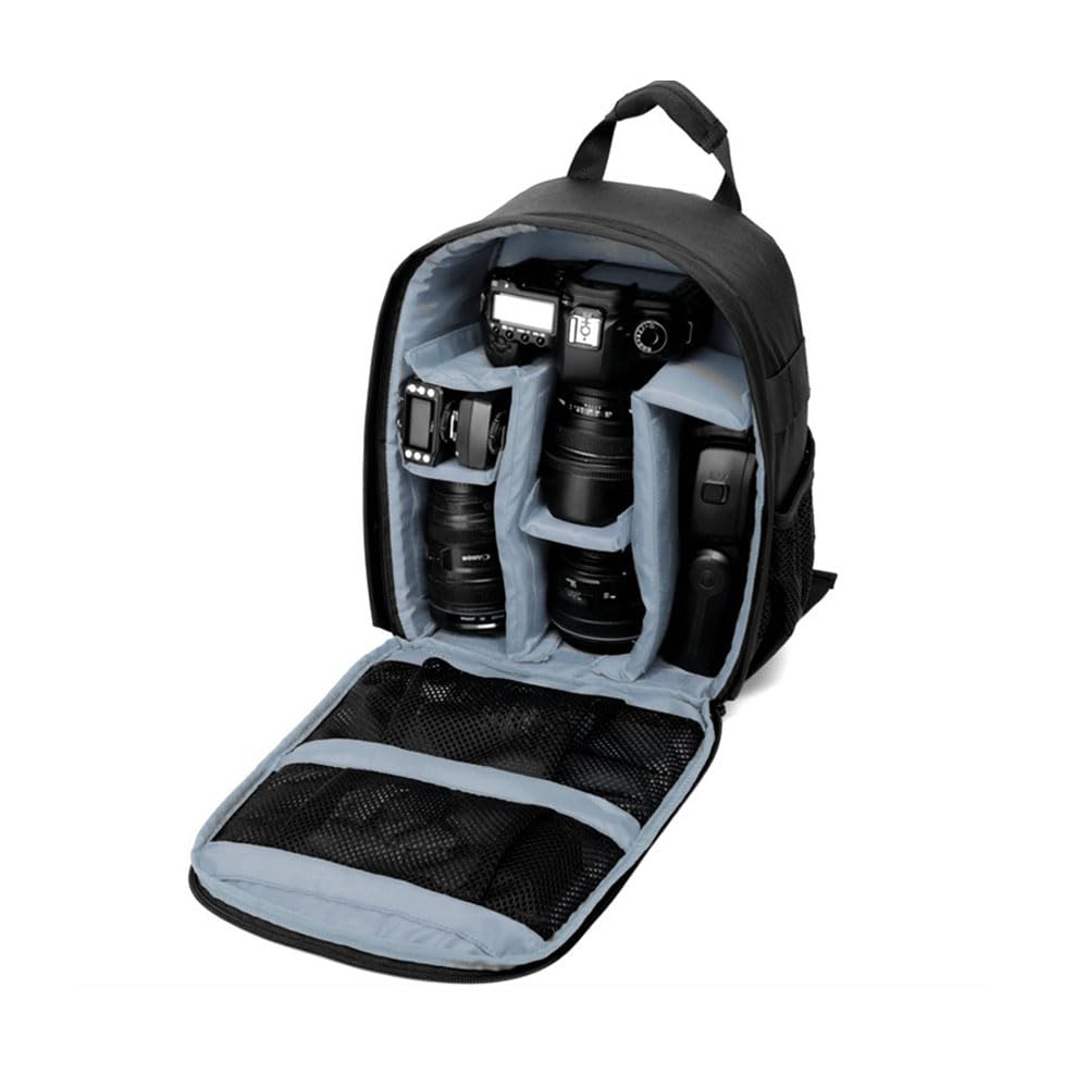 Waterproof SLR DSLR Camera Backpack - Travel Shoulder Bag for Canon Nikon Sony DSLR Cameras & Lenses (Medium, Grey) - Perfect for Outdoor Photography, Hiking & Airplane Travel