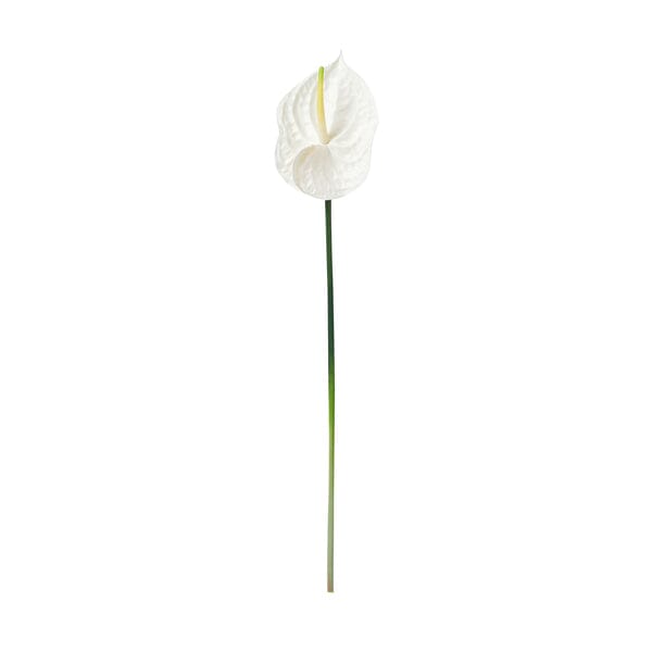White Anthurium Artificial Flower - Elegant Home Decor for Living Room, Wedding, and Office