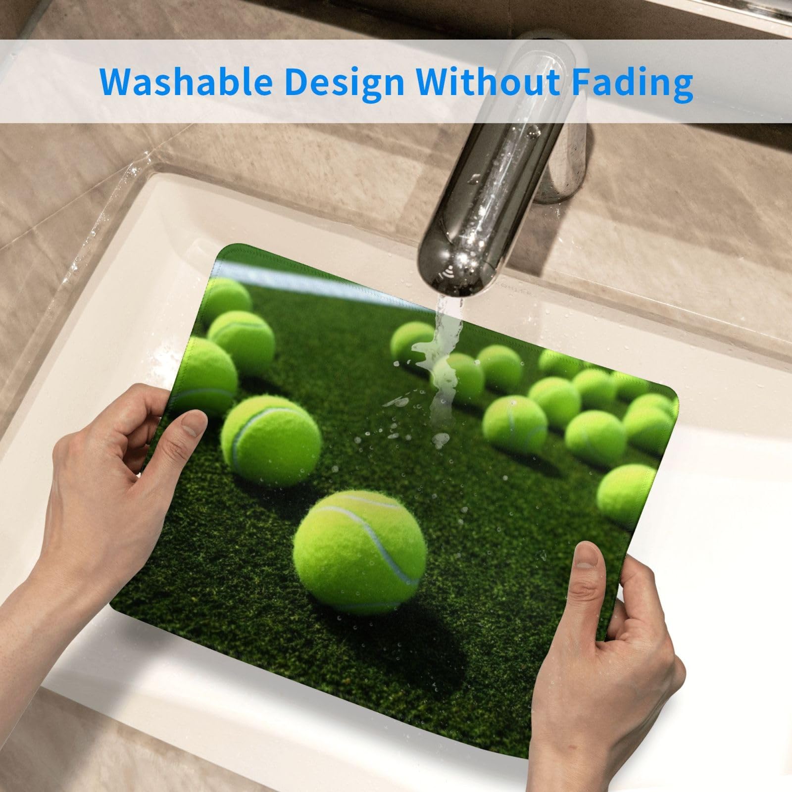 Premium Non-Slip Tennis Ball Print Mouse Pad - 7 x 8.6 Inch Rubber Base Gaming Mouse Mat for Computer, Laptop, Office & Desk Accessories - Perfect for Tennis Lovers, Gamers & Workspace Decor