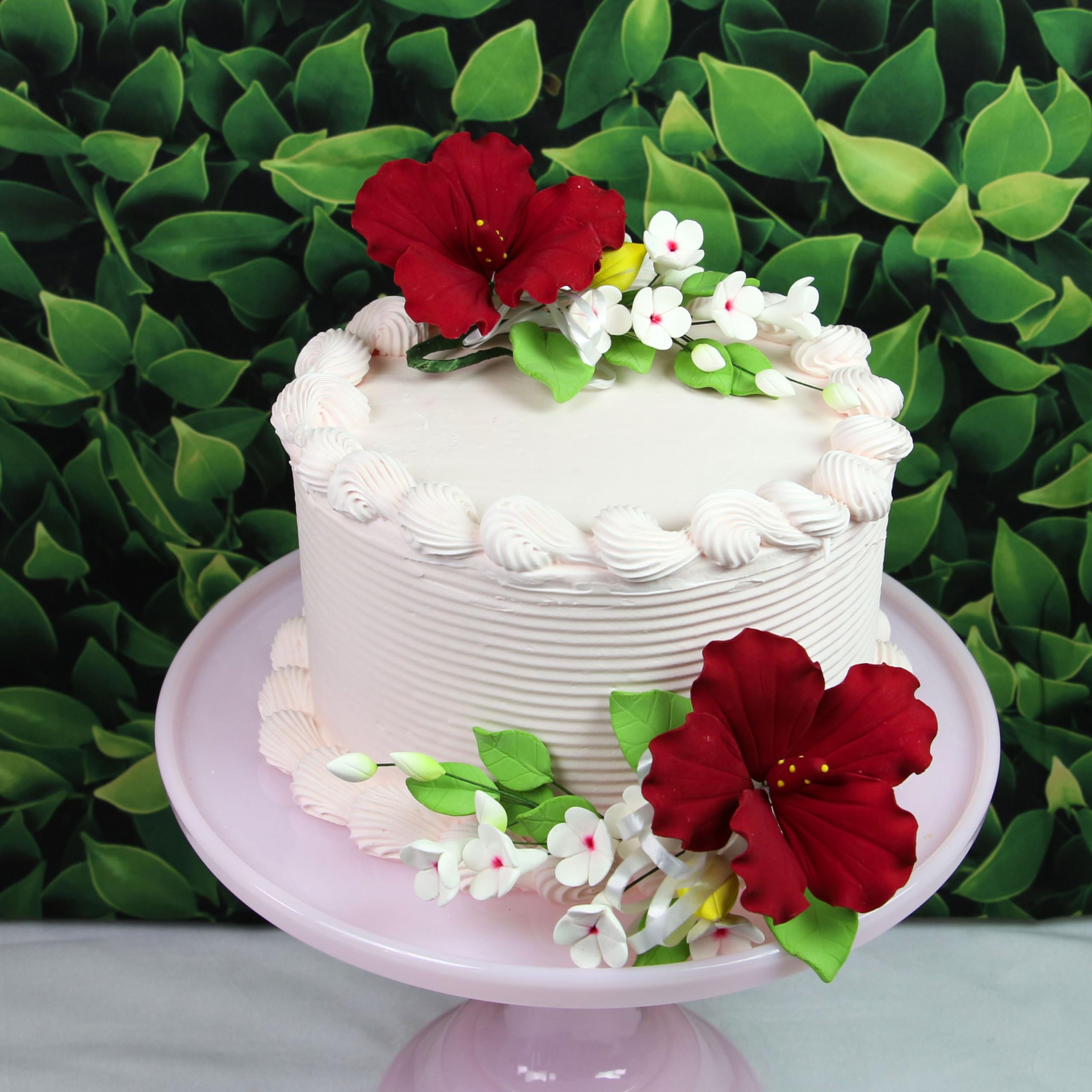Chef Alan Tetreault Red Hibiscus Sugar Cake Flowers - Edible Cake Topper for Hawaiian Themed Cakes, Cupcakes & Desserts - 1 Count - Perfect for Tropical Parties, Weddings & Birthday Celebrations