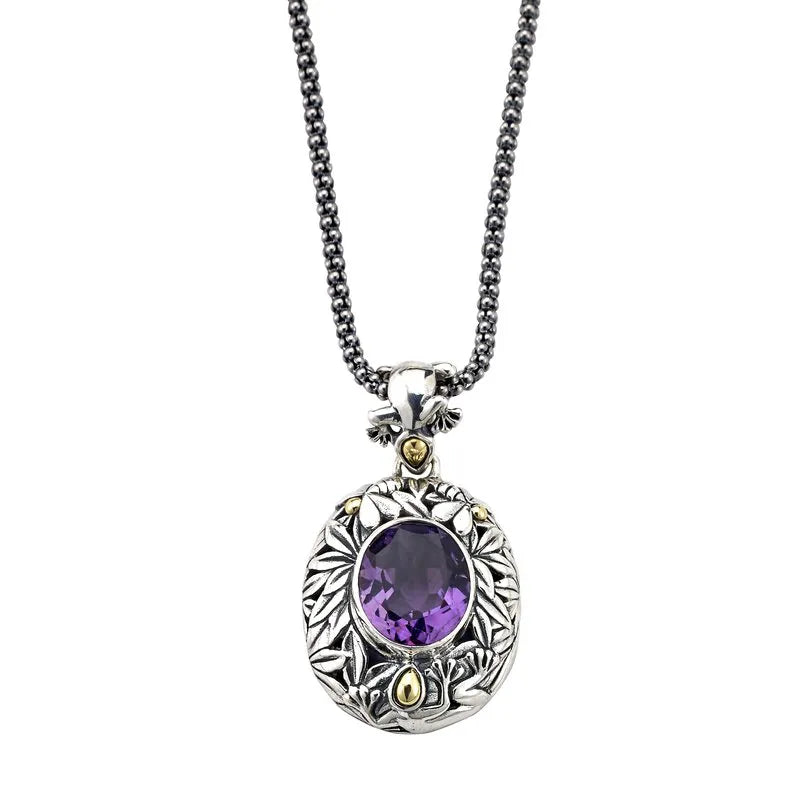 Brazilian Amethyst Pendant Necklace - Natural Purple Gemstone Jewelry for Women, Gift for Her, Spiritual Healing & Meditation Accessory