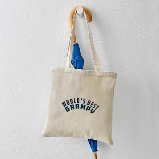 World's Best Grampy Tote Bag - Natural Canvas Reusable Grocery Shopping Bag for Grandfathers | Eco-Friendly Gift for Dad, Grandpa | Perfect for Grocery Trips, Beach Outings & Daily Errands
