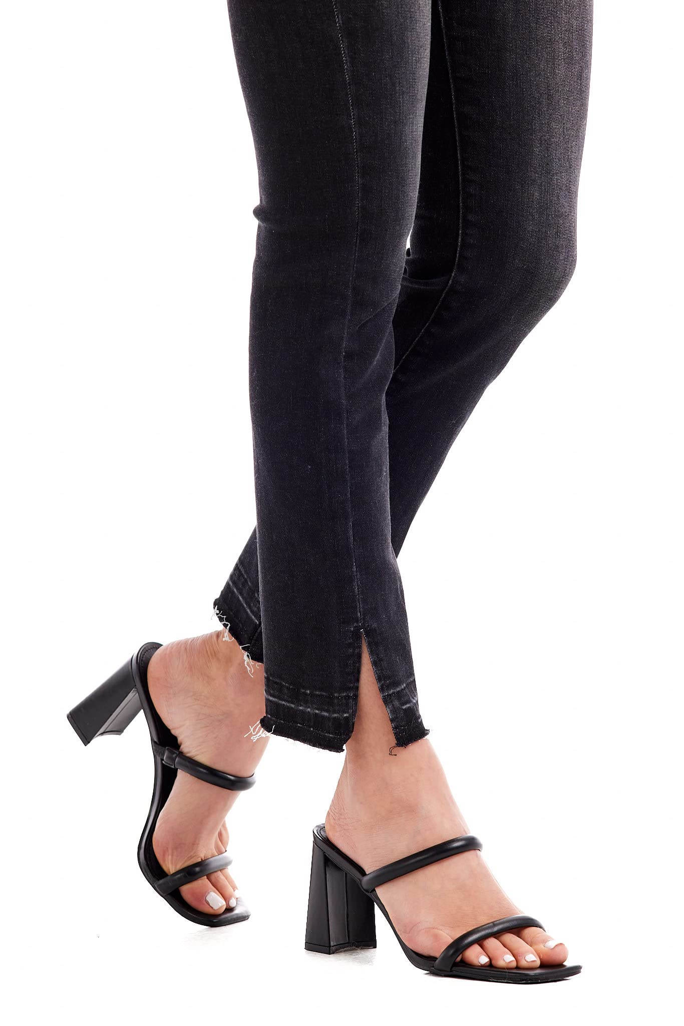 Mud Pie Women's Nico Release Hem Jeans - High Waist Distressed Denim Pants for Casual Outfits & Street Style Fashion