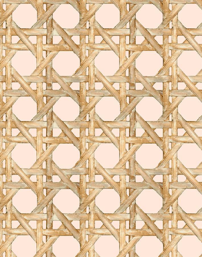 Wallshoppe Faux Caning Wallpaper - Peach Textured Peel and Stick Wallpaper for Bedroom, Living Room, and Bathroom Decor